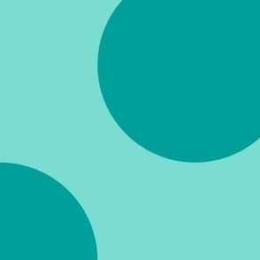 Jumbo Polka Dot Pattern - Turquoise and Deep Turquoise