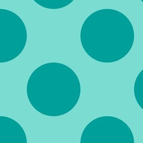 Large Polka Dot Pattern - Turquoise and Deep Turquoise
