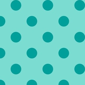 Big Polka Dot Pattern - Turquoise and Deep Turquoise