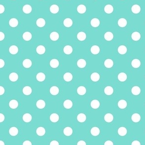 Polka Dot Pattern - Turquoise and White