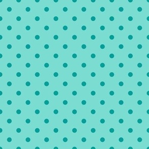 Small Polka Dot Pattern - Turquoise and Deep Turquoise
