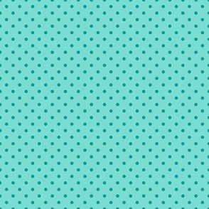 Tiny Polka Dot Pattern - Turquoise and Deep Turquoise