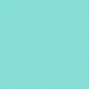 Micro Polka Dot Pattern - Turquoise and White