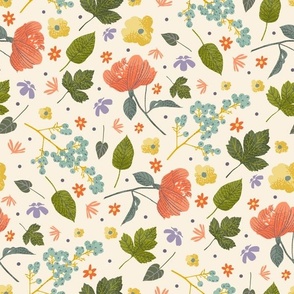 Summer floral ~ on cream