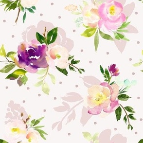 8" Repeat Beautiful Watercolor Flowers | Blush Pink MK001