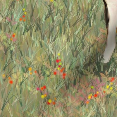 Boston Terrier on Wildflower Field for Pillow
