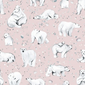 Polar bears Soft pink Medium