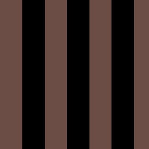 Large Vertical Awning Stripe Pattern - Nutmeg and Black