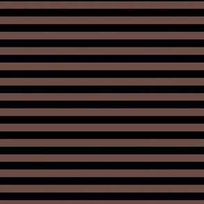 Horizontal Bengal Stripe Pattern - Nutmeg and Black