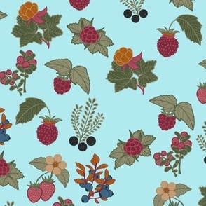 Vintage berries aqua