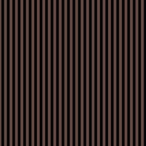 Small Vertical Bengal Stripe Pattern - Nutmeg and Black