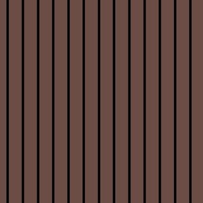 Vertical Pin Stripe Pattern - Nutmeg and Black