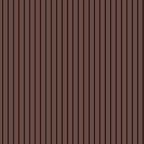 Small Vertical Pin Stripe Pattern - Nutmeg and Black