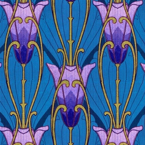 Art Nouveau Lily Teal