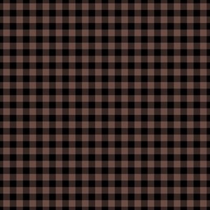 Small Gingham Pattern - Nutmeg and Black
