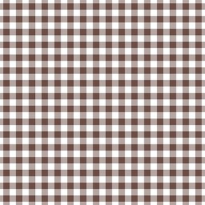 Small Gingham Pattern - Nutmeg and White