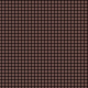 Small Grid Pattern - Nutmeg and Black