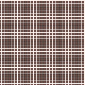 Small Grid Pattern - Nutmeg and White