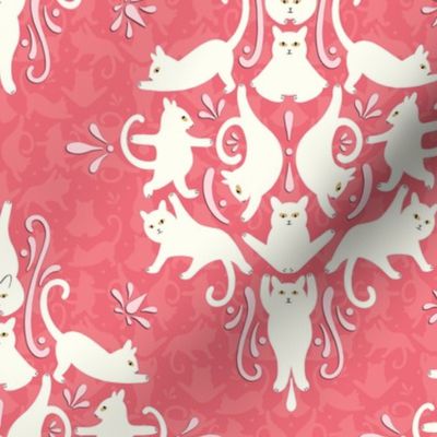 Romantic Cat Damask - small size 