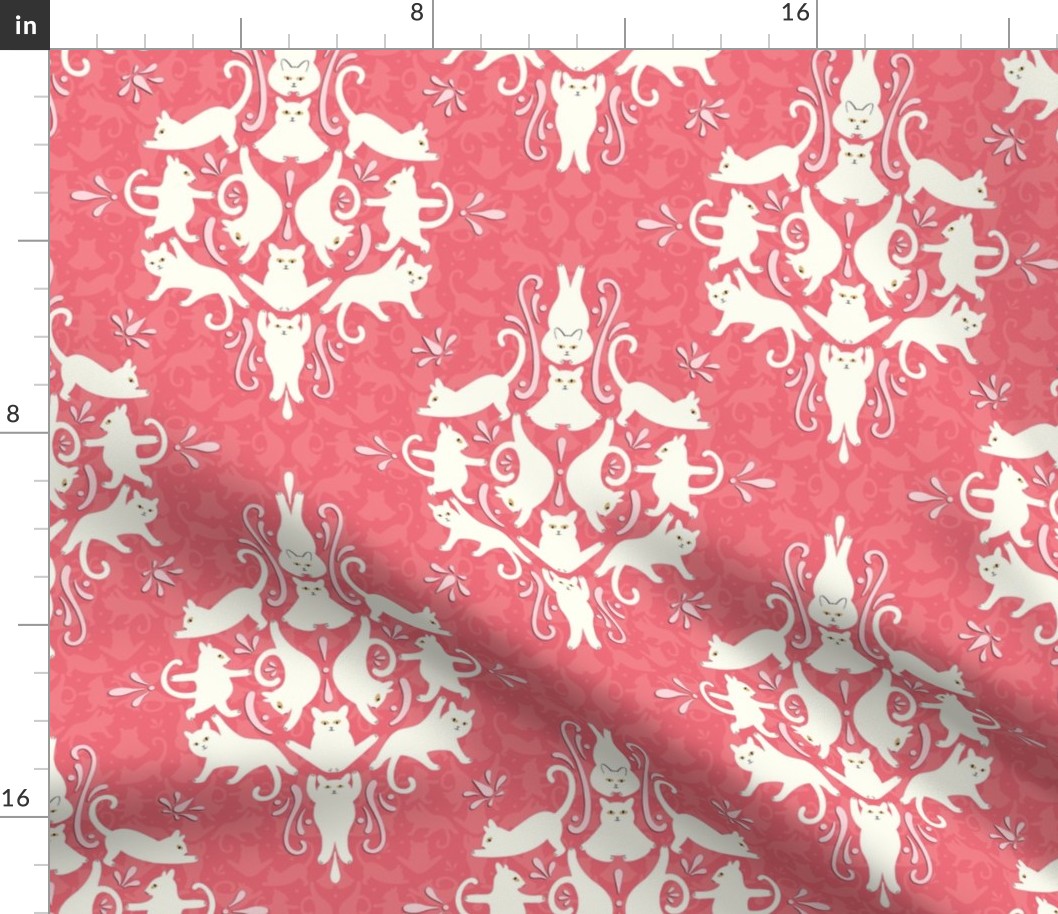 Romantic Cat Damask - small size 