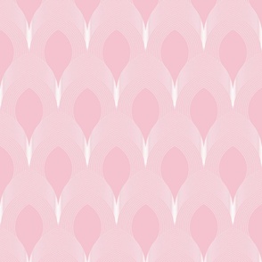 SMALL Geo Art Deco Feather Tile - Cotton Candy