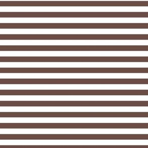 Horizontal Bengal Stripe Pattern - Nutmeg and White