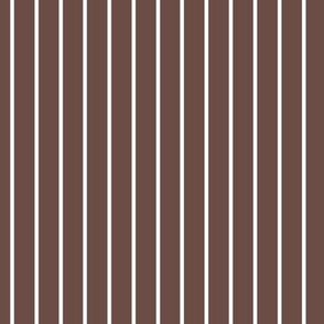 Vertical Pin Stripe Pattern - Nutmeg and White