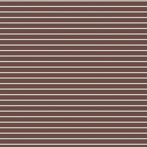 Small Horizontal Pin Stripe Pattern - Nutmeg and White