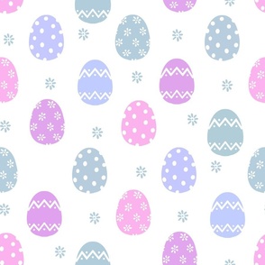 LARGE pastel Easter eggs fabric - pink, purple eggs