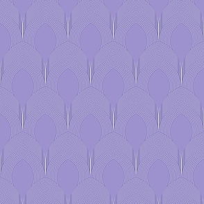 SMALL Geo Art Deco Feather Tile - Lilac