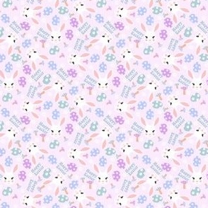 MINI hoppy easter fabric - pastel easter rabbit fabric