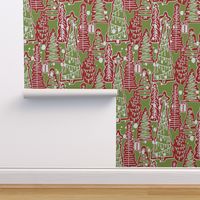 Christmas Trees Doodles Holiday Decor