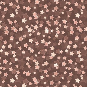 Small Starry Bokeh Pattern - Nutmeg Color