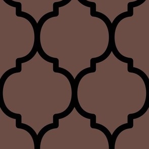 Extra Large Moroccan Tile Pattern - Nutmeg and Black