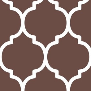 Extra Large Moroccan Tile Pattern - Nutmeg and White