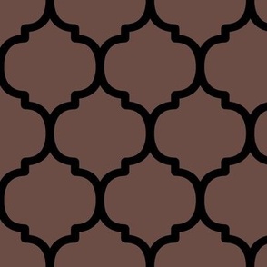 Large Moroccan Tile Pattern - Nutmeg and Black