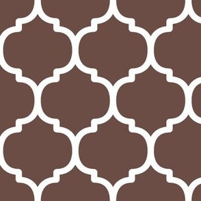 Large Moroccan Tile Pattern - Nutmeg and White