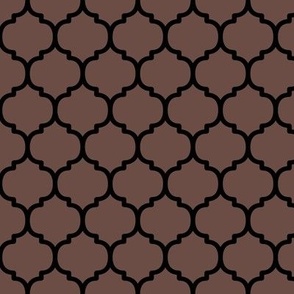 Moroccan Tile Pattern Pattern - Nutmeg and Black