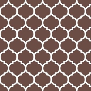 Moroccan Tile Pattern - Nutmeg and White