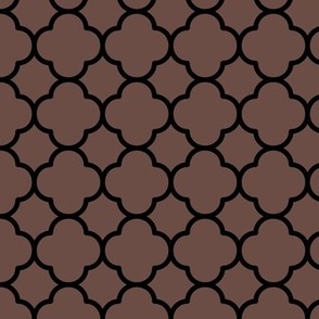 Quatrefoil Pattern - Nutmeg and Black