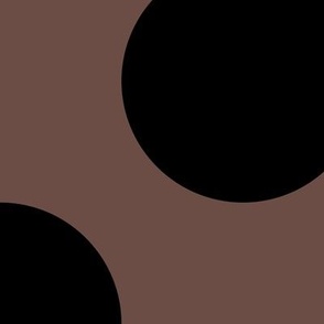 Jumbo Polka Dot Pattern - Nutmeg and Black