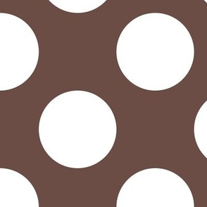 Large Polka Dot Pattern - Nutmeg and White