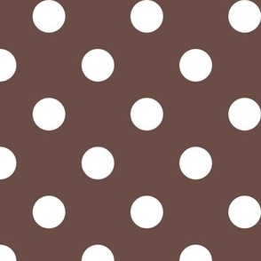 Big Polka Dot Pattern - Nutmeg and White