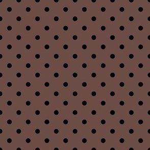 Small Polka Dot Pattern - Nutmeg and Black