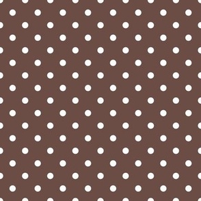 Small Polka Dot Pattern - Nutmeg and White