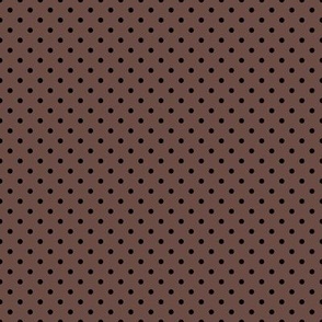 Tiny Polka Dot Pattern - Nutmeg and Black
