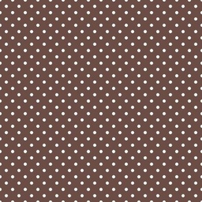 Tiny Polka Dot Pattern - Nutmeg and White