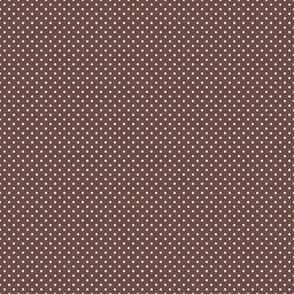 Micro Polka Dot Pattern - Nutmeg and White