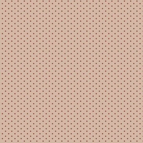 Extra small - Miniature Dots - Brown Burnt Sienna Dots on a Milky Brown Background