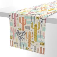 Cacti of Palm Springs mid century wallpaper - large scale